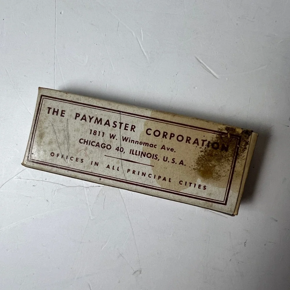 Vintage Paymaster Check Writer Ink Set Red Blue Office Supply Chicago IL Special